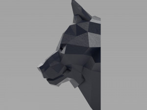 3d printable polygonal wolf head model Model do druku 3D