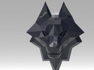 3d printable polygonal wolf head model Model do druku 3D