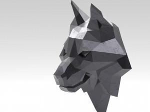 3d printable polygonal wolf head model Model do druku 3D