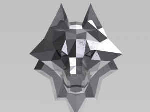 3d printable polygonal wolf head model Model do druku 3D