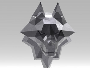 3d printable polygonal wolf head model Model do druku 3D