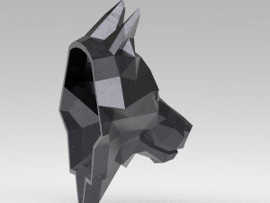 3d printable polygonal wolf head model Model do druku 3D