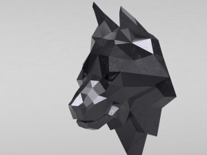 3d printable polygonal wolf head model Model do druku 3D