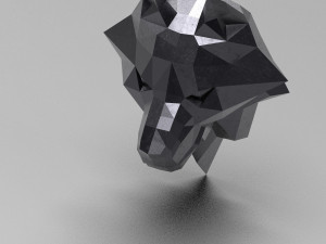 3d printable polygonal wolf head model Model do druku 3D