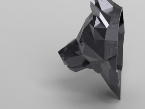 3d printable polygonal wolf head model Model do druku 3D