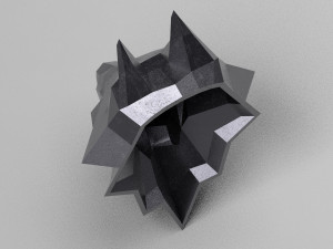 3d printable polygonal wolf head model Model do druku 3D