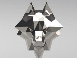 3d printable polygonal wolf head model Model do druku 3D