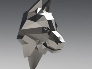 3d printable polygonal wolf head model Model do druku 3D