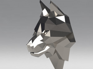 3d printable polygonal wolf head model Model do druku 3D