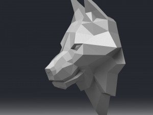3d printable polygonal wolf head model Model do druku 3D