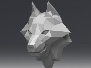 3d printable polygonal wolf head model Model do druku 3D