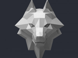 3d printable polygonal wolf head model Model do druku 3D