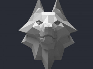 3d printable polygonal wolf head model Model do druku 3D