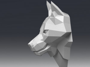 3d printable polygonal wolf head model Model do druku 3D