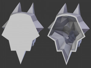 3d printable polygonal wolf head model Model do druku 3D