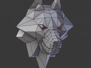 3d printable polygonal wolf head model Model do druku 3D