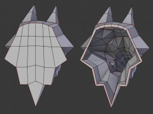 3d printable polygonal wolf head model Model do druku 3D