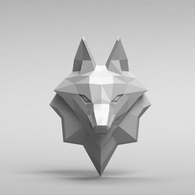 3d printable polygonal fox head model 3D-printmodel .c4d .max .obj .3ds .fbx .stl .blend 