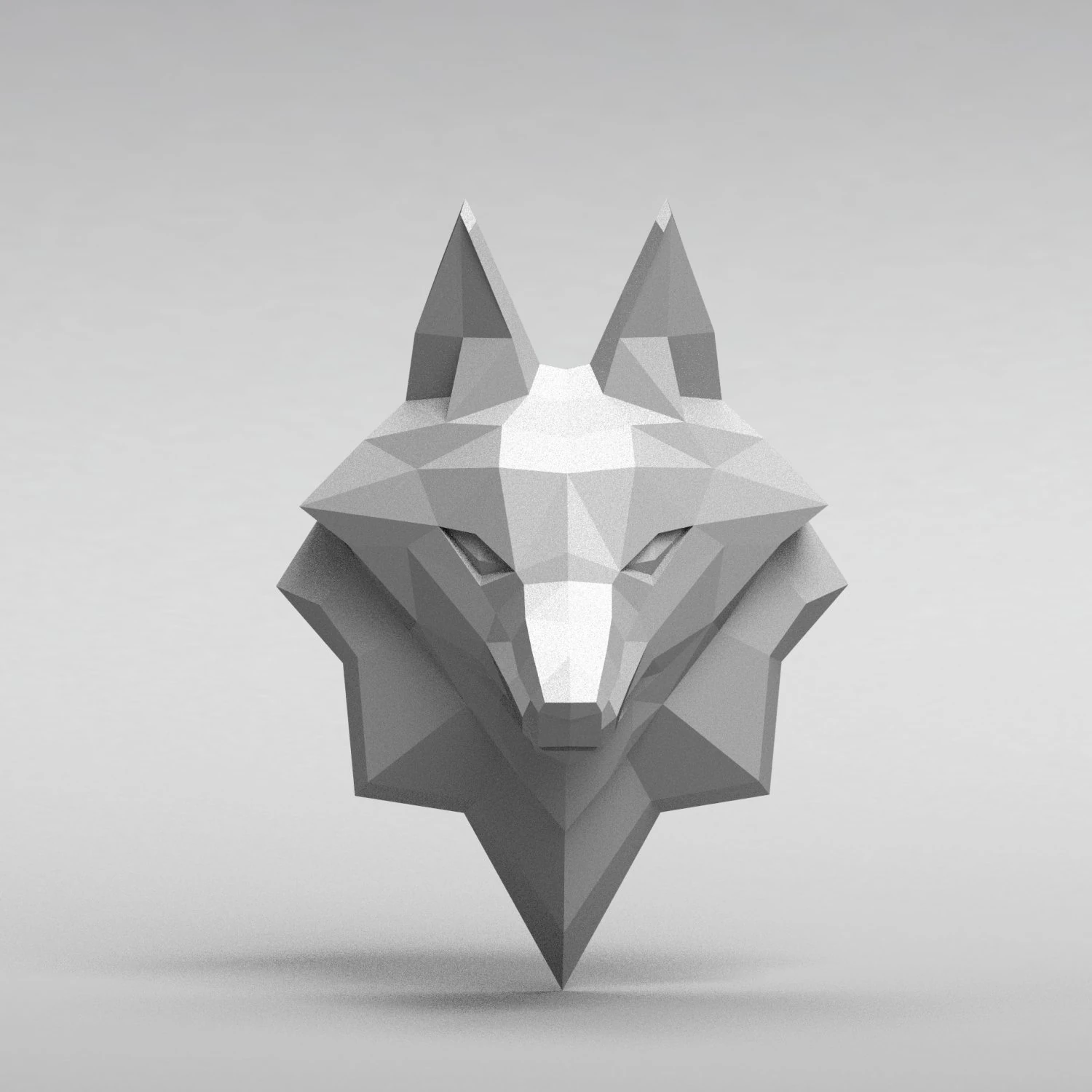 3d printable polygonal fox head model 3D Print Model .c4d .max .obj .3ds .fbx .stl .blend