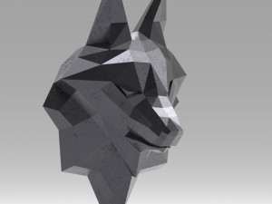 3d printable polygonal fox head model 3D-printmodel