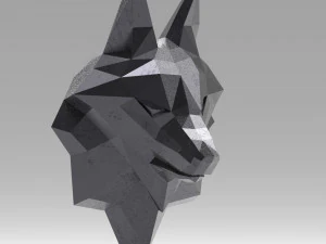 3d printable polygonal fox head model 3D Print Model
