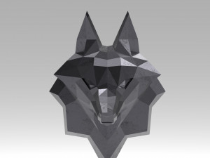 3d printable polygonal fox head model 3D-printmodel