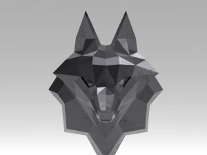 3d printable polygonal fox head model 3D Print Model