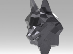 3d printable polygonal fox head model 3D-printmodel