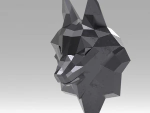 3d printable polygonal fox head model 3D Print Model