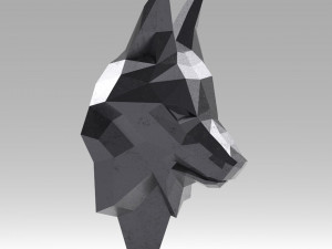 3d printable polygonal fox head model 3D-printmodel