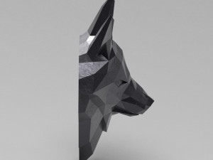 3d printable polygonal fox head model 3D-printmodel