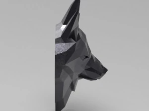 3d printable polygonal fox head model 3D Print Model