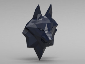 3d printable polygonal fox head model 3D-printmodel