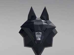 3d printable polygonal fox head model 3D-printmodel