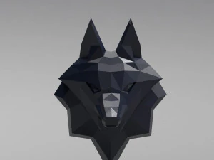 3d printable polygonal fox head model 3D Print Model