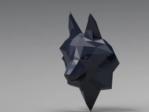 3d printable polygonal fox head model 3D Print Model