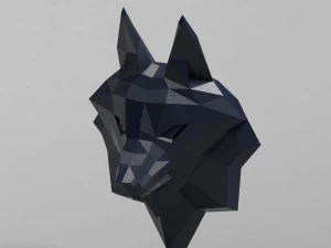 3d printable polygonal fox head model 3D Print Model
