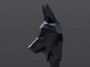 3d printable polygonal fox head model 3D-printmodel