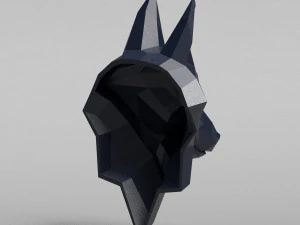 3d printable polygonal fox head model 3D Print Model