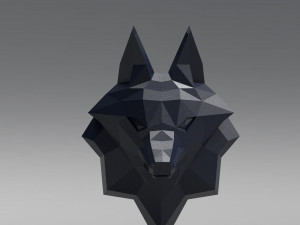 3d printable polygonal fox head model 3D-printmodel