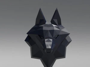 3d printable polygonal fox head model 3D Print Model