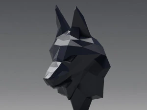 3d printable polygonal fox head model 3D Print Model
