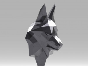 3d printable polygonal fox head model 3D-printmodel