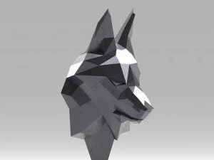 3d printable polygonal fox head model 3D Print Model