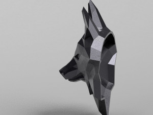 3d printable polygonal fox head model 3D-printmodel