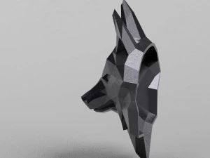 3d printable polygonal fox head model 3D Print Model