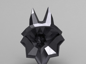 3d printable polygonal fox head model 3D-printmodel