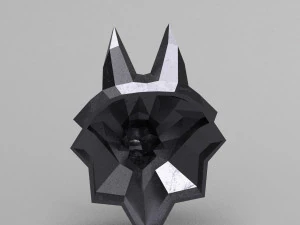 3d printable polygonal fox head model 3D Print Model