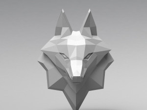 3d printable polygonal fox head model 3D-printmodel