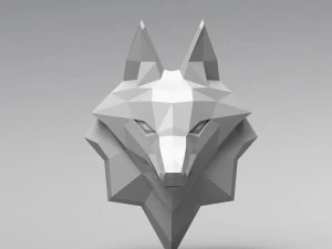 3d printable polygonal fox head model 3D Print Model